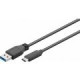 USB 3.1 C mannelijk naar USB 3.0 A man.kabel 0.5M Zwart