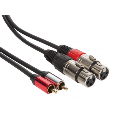 Câble 2 x XLR Femelle vers 2 x RCA Mâle Cinch 1.5m