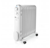 Radiateur à Huile Mobile 2500W 3 Réglages de Chaleur Blanc