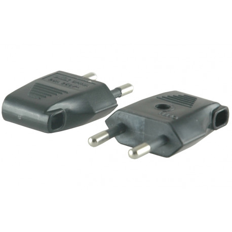 Male 2P Plugs - 2,5A - Lateral Input - Black - 2 Pieces