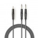 Stereo audio cable 2x 6.35 mm Male - 3.5 mm Male 1.5M