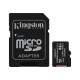 Kingston Micro SD 64GB Calss 10 + Adaptateur