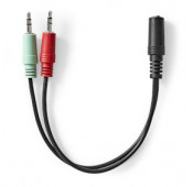 Cable 0.2m - 3.5mm Stereo Fem plug/2 3.5mm Male plugs