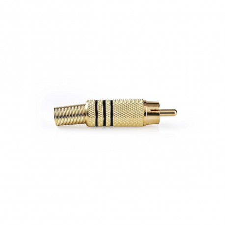 Verguld RCA connector mannelijk zwart