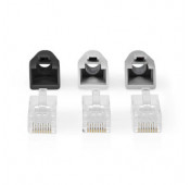 RJ45 Cat.6 Connector Kit 10 Stuks Wit Grijs Zwart