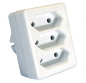 Domino enfichable 3x2.5A blanc sans cordon