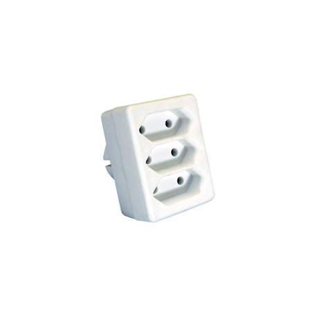 Domino enfichable 3x2.5A blanc sans cordon