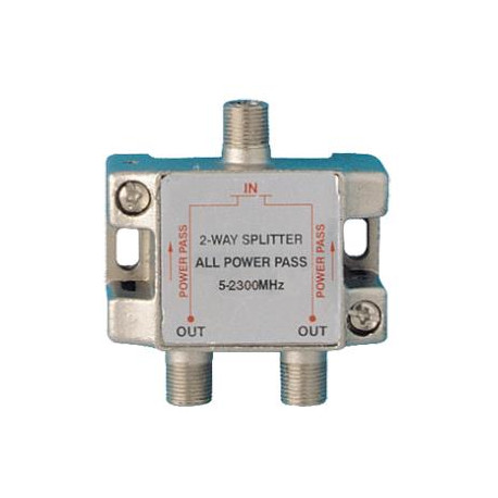 Satelliet 2-weg splitter - F Connectoren - 1 IN / 2 UIT