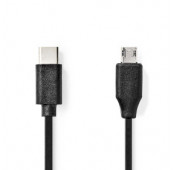 USB-C Male - USB Micro B Male Cable -1m Black 60W 480Mbps