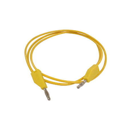 Cordon 1m PVC 3A - 2x fiche banane 4mm Jaune