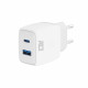 Chargeur USB-C +USB-A Blanc 20W