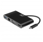 ACT USB-C docking station- 1HDMI - VGA Ethernet Hub USB