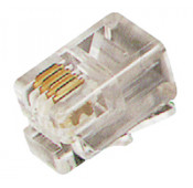 Gold-plated modular male RJ9 telephone plug