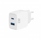 USB-C + USB-A Charger White 20W