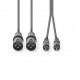 Gebalanceerde audiokabel 2 x XLR Male naar 2 x RCA Male 3M