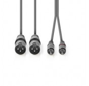 Câble Audio Symétrique 2 x XLR Mâle vers 2 x RCA Mâle 3M